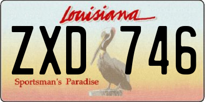 LA license plate ZXD746