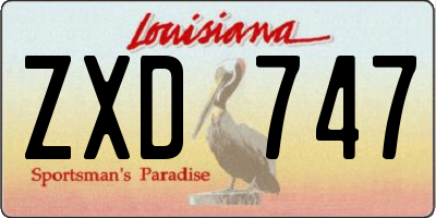 LA license plate ZXD747