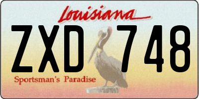 LA license plate ZXD748