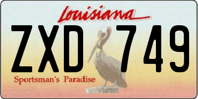 LA license plate ZXD749