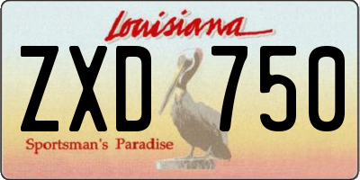 LA license plate ZXD750