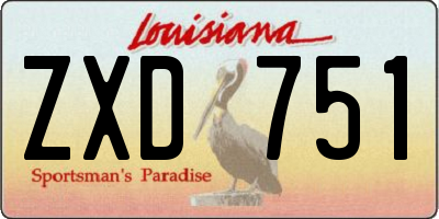 LA license plate ZXD751