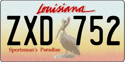 LA license plate ZXD752