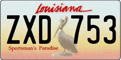 LA license plate ZXD753