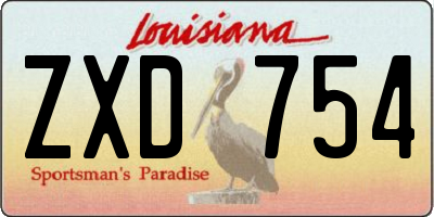 LA license plate ZXD754