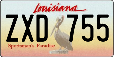 LA license plate ZXD755