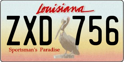 LA license plate ZXD756