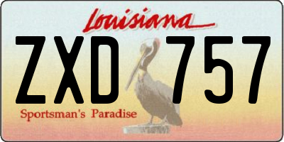 LA license plate ZXD757