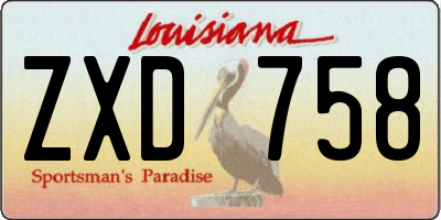 LA license plate ZXD758