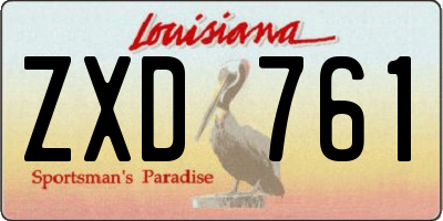 LA license plate ZXD761