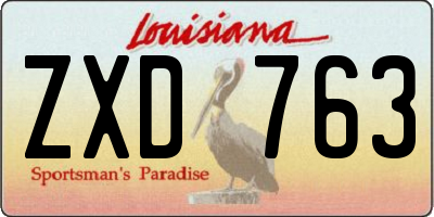 LA license plate ZXD763