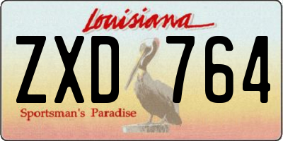 LA license plate ZXD764