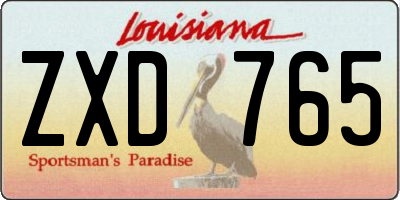 LA license plate ZXD765