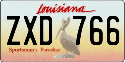 LA license plate ZXD766