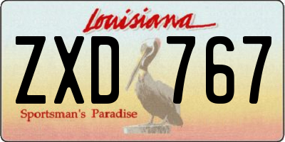 LA license plate ZXD767