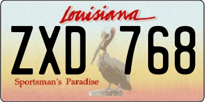 LA license plate ZXD768