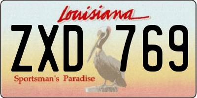 LA license plate ZXD769