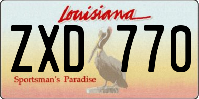 LA license plate ZXD770