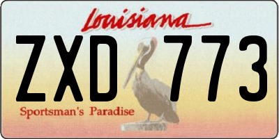 LA license plate ZXD773