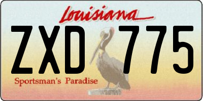 LA license plate ZXD775