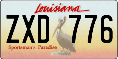 LA license plate ZXD776