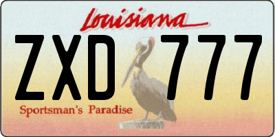 LA license plate ZXD777