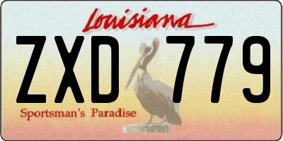 LA license plate ZXD779