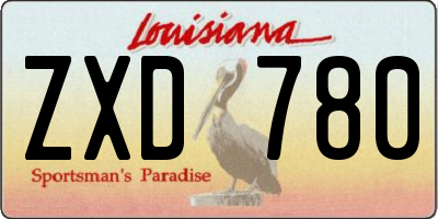 LA license plate ZXD780