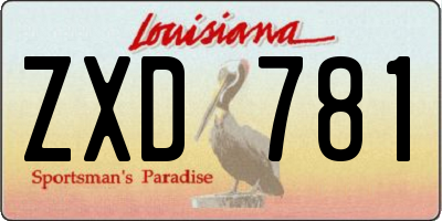 LA license plate ZXD781