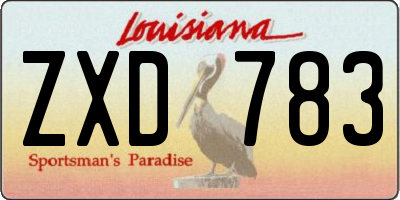 LA license plate ZXD783