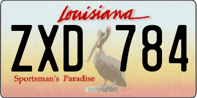 LA license plate ZXD784