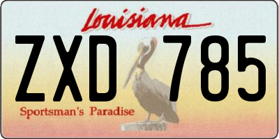 LA license plate ZXD785