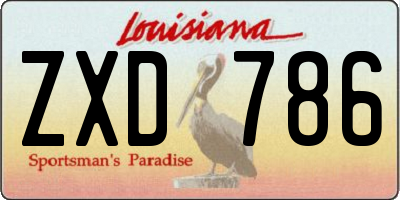 LA license plate ZXD786