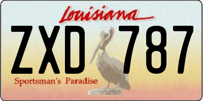 LA license plate ZXD787