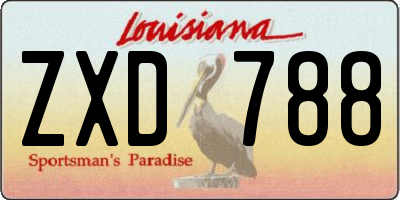 LA license plate ZXD788