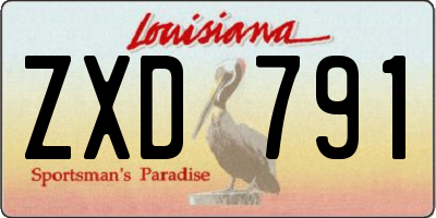 LA license plate ZXD791