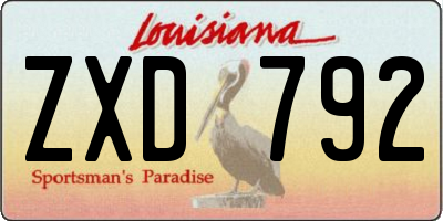 LA license plate ZXD792