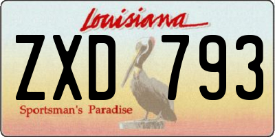 LA license plate ZXD793