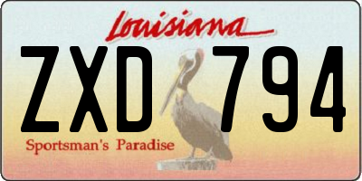 LA license plate ZXD794
