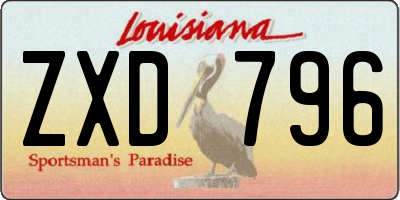 LA license plate ZXD796