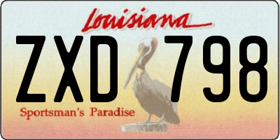 LA license plate ZXD798