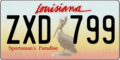 LA license plate ZXD799