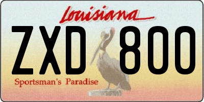 LA license plate ZXD800