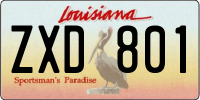 LA license plate ZXD801