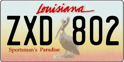 LA license plate ZXD802