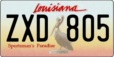 LA license plate ZXD805