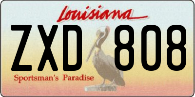 LA license plate ZXD808