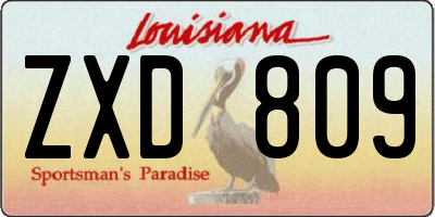 LA license plate ZXD809