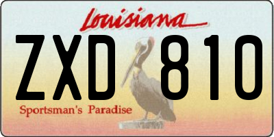 LA license plate ZXD810