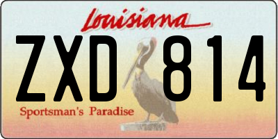 LA license plate ZXD814